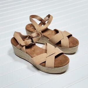 NWOT Toms Women's Willow Suede Platform Wedge Sandals